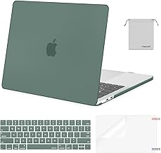 MOSISO MacBook Pro 13 Case for M2, M1, A2338, A2251, Midnight Green