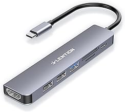 LENTION USB C Hub for MacBook Air, 100W Charging, 4K HDMI, Card Reader