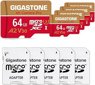 GIGASTONE 64GB Micro SD Card 5-Pack for Best Drones, UHS-I U3