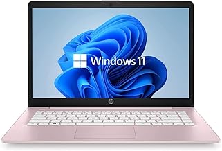 HP 14" HD Windows 11 Laptop Deals - Intel Celeron, 4GB RAM, Pink