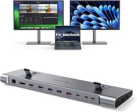 TobenONE MacBook Pro Docking Station: Dual 4K@60Hz, 16-in-2 USB-C Hub, 100W GaN, 5 USB Ports