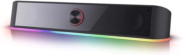 Redragon GS560 RGB Soundbar for TV, USB-Powered Desktop Speaker with Dynamic Lighting Sync, Touch Control, Black