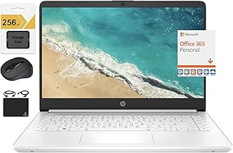 HP New 14" Quad-Core Celeron Laptop, 16GB RAM, 320GB, Windows 11 S + Office 365 - Wi-Fi, Up to 11 Hours - HubxcelAccessory, White - computerstorewindows 11 laptop