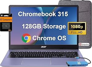 Acer Chromebook 315 (15.6" FHD, Intel Celeron N4500) Purple - Home & Student Laptop - 10-Hr Battery Life, IST Hub, Wi-Fi 6 - Best Notebook Computer