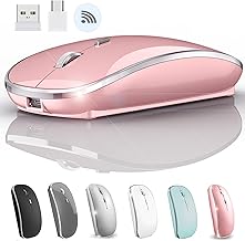 Wireless Mouse for MacBook Air Laptop, iMac, PC, USB/USB-C, Rose Gold