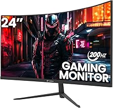 CRUA 24" Curved Gaming Monitor, Best Desktop PC Display