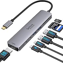 7-in-1 USB C Hub for MacBook Pro/Air, HDMI, SD/TF Reader, 100W PD, USB 3.0