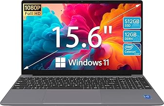 15.6" Windows 11 Laptop - Intel Celeron, 12GB RAM, 512GB SSD