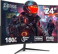 Z-Edge 24" Curved Gaming Monitor for Desktop PC, 180Hz