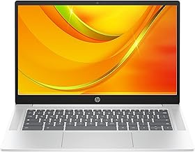 HP 14a Chromebook - Renewed Laptop Computer Deals, Sparkly White