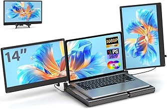 14" Laptop Screen Extender for MacBook Air/Pro, 360° Rotatable Dual Monitor, Plug & Play, Portable for Windows/Mac