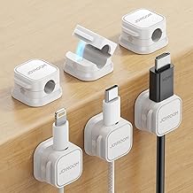 6 Pack Magnetic Cable Clips for Desktop Cable Management at Home