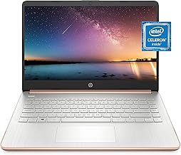 HP 14 Laptop, Windows 11, Intel Celeron, 4GB RAM, Pale Rose Gold