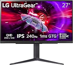 Best Desktop PC: LG 27" QHD 240Hz Gaming Monitor, HDR 400