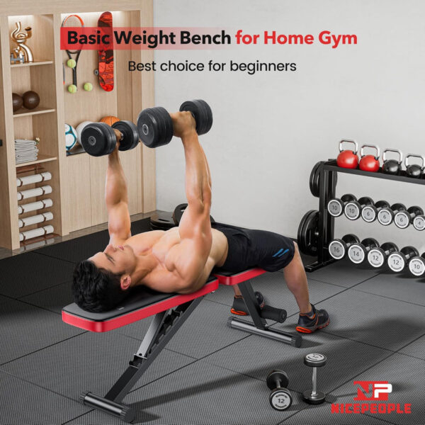 Foldable Workout Bench Adjustable Weight Bench for Home