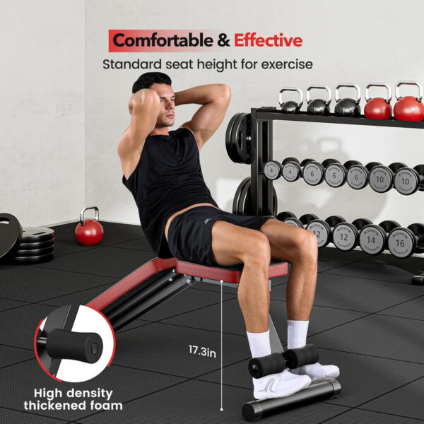 Foldable Workout Bench Adjustable Weight Bench for Home