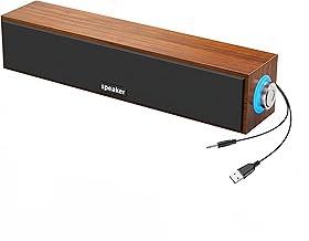 Wooden USB Computer Speakers - Bluetooth Soundbar for PC