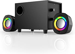 RGB 2.1 Desktop Speakers - Best Sound Bar for TV - Black