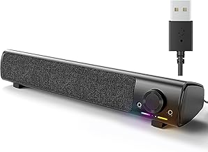 USB Powered Sound Bar for TV - Plug-n-Play Gaming Speakers