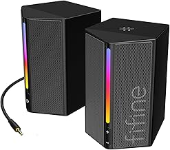 FIFINE RGB Gaming Speakers with Volume Control for PC and TV