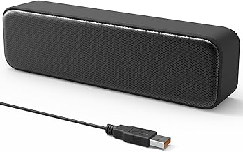 Upgraded USB Computer Speakers | Small Sound Bar for TV