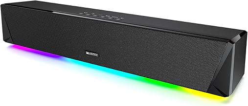 24W Bluetooth Sound Bar for TV, PC Gaming Speakers with Bass